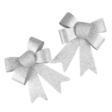 Kokarda 2 szt., srebrne brokatowe Arpex (BN5403SRE-0608) Arpex