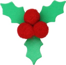 Naklejka (nalepka) Craft-Fun Series 3D liście ostrokrzewu z owocami z pomponów Titanum (25CY0424-17) Titanum