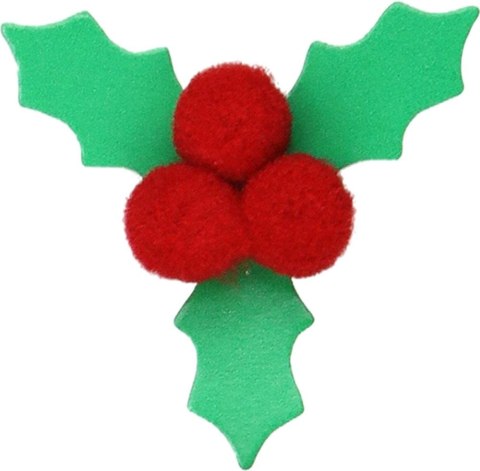 Naklejka (nalepka) Craft-Fun Series 3D liście ostrokrzewu z owocami z pomponów Titanum (25CY0424-17) Titanum