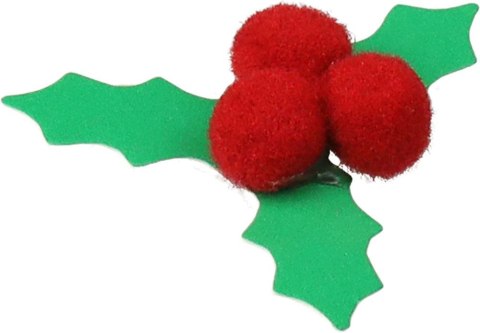 Naklejka (nalepka) Craft-Fun Series 3D liście ostrokrzewu z owocami z pomponów Titanum (25CY0424-17) Titanum