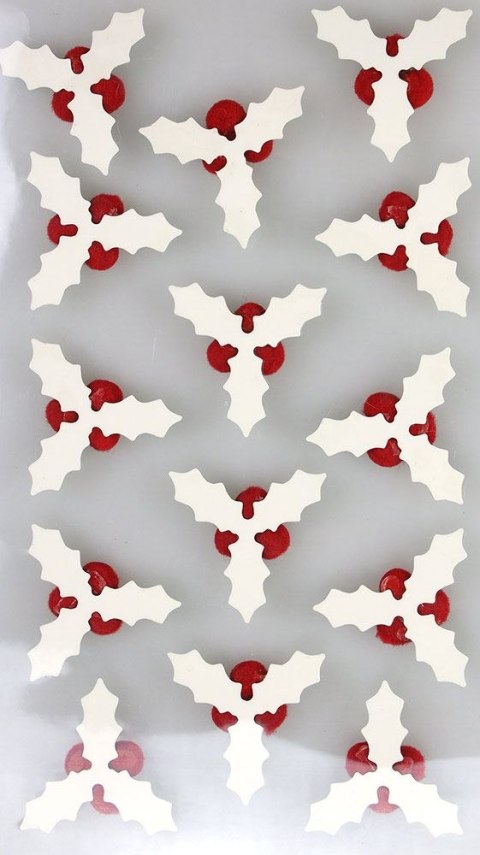 Naklejka (nalepka) Craft-Fun Series 3D liście ostrokrzewu z owocami z pomponów Titanum (25CY0424-17) Titanum