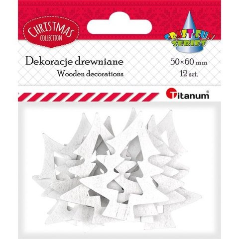 Ozdoba drewniana Craft-Fun Series Białe choinki Titanum (BJ25042701) Titanum