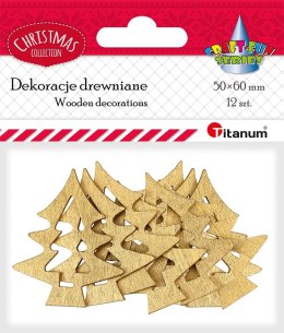 Ozdoba drewniana Craft-Fun Series Złote choinki Titanum (BJ25042701) Titanum