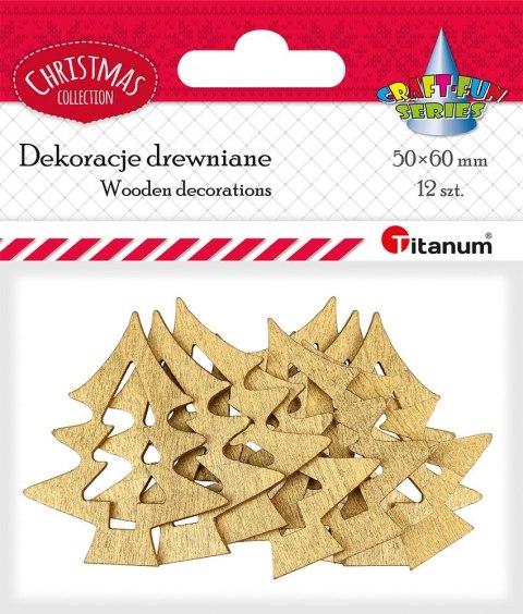 Ozdoba drewniana Craft-Fun Series Złote choinki Titanum (BJ25042701) Titanum
