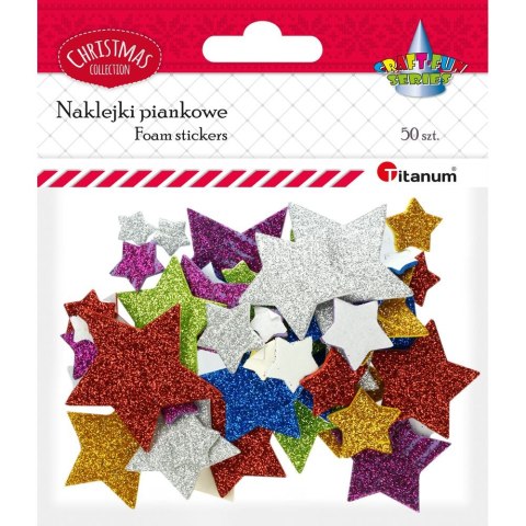 Ozdoba piankowa Craft-Fun Series gwiazdki brokat 50 szt Titanum (BR110) Titanum