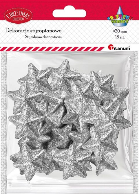 Ozdoba styropianowa Craft-Fun Series gwiazdki Titanum (23YX0326-2(SILVER)) Titanum