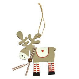 Ozdoba świąteczna Drewniana zawieszka - renifer z szalikiem Arpex (BD4772) Arpex
