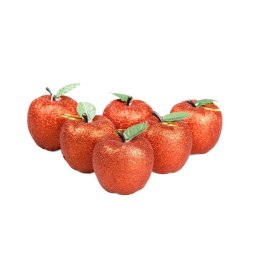 Ozdoba świąteczna Jabłuszka brokatowe (6 szt.) czerwone Arpex (BN6035CZE-3443) Arpex
