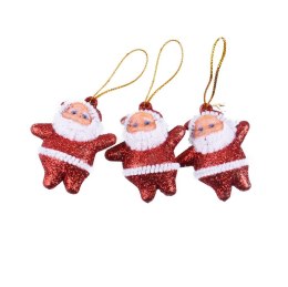 Ozdoba świąteczna brokatowe MikoŁaje 3szt. Arpex (BN5908CZE-7567) Arpex