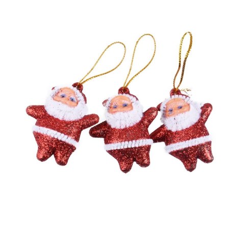 Ozdoba świąteczna brokatowe MikoŁaje 3szt. Arpex (BN5908CZE-7567) Arpex