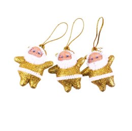 Ozdoba świąteczna brokatowe MikoŁaje 3szt. Arpex (BN5915ZLO-7567-7567) Arpex