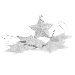 Ozdoba świąteczna gwiazdki białe brokatowe Arpex (BN6097BIA-5790) Arpex