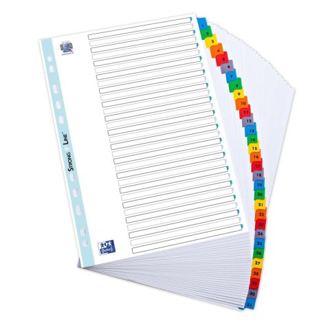 Przekładka numeryczna Mylar A4 biały 170g 31k 1-31 [mm:] 225x300 Oxford (100204620) Oxford