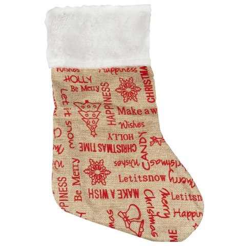 Skarpeta świąteczna jutowa 40cm Arpex (SM2617) Arpex