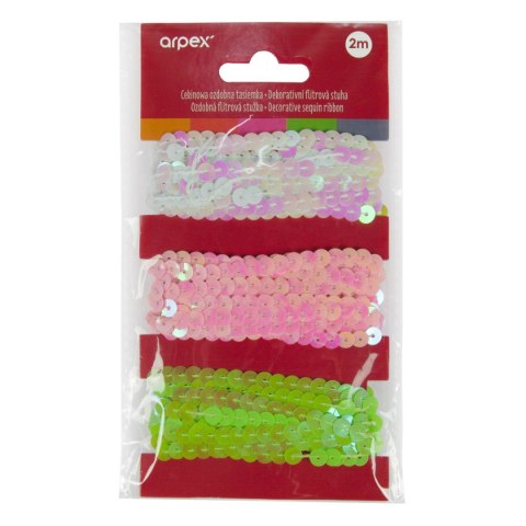 Tasiemka cekinowa 3 szt. mix Arpex (BN4773) Arpex