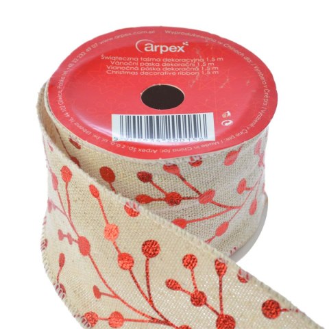 Taśma ozdobna świąteczna dekoracyjnax1,5 [mm x m] mix Arpex (BN0158) Arpex
