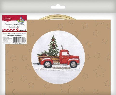 Zestaw kreatywny Craft-Fun Series Zestaw do haftowania - czerwony pick-up z choinką Titanum (25YY0512(1-6#)) Titanum