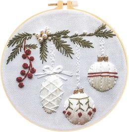 Zestaw kreatywny Craft-Fun Series Zestaw do haftowania - gałązka jodły z bombkami Titanum (25YY0512(1-6#)) Titanum
