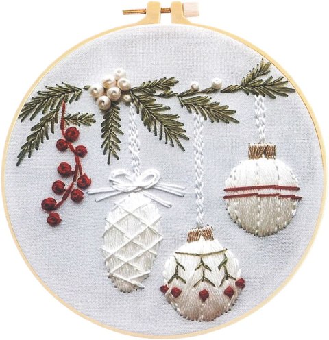 Zestaw kreatywny Craft-Fun Series Zestaw do haftowania - gałązka jodły z bombkami Titanum (25YY0512(1-6#)) Titanum