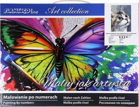 Zestaw kreatywny Malowanie po numerach 30x40cm Kot Flamingo Line (FC220) Flamingo Line