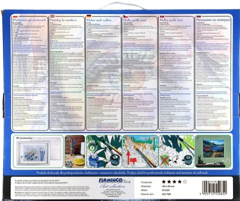 Zestaw kreatywny Malowanie po numerach 30x40cm Kot Flamingo Line (FC220) Flamingo Line