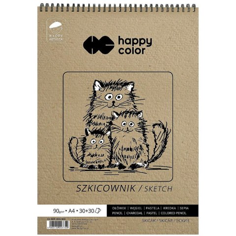 Blok artystyczny szkicownik młody artysta A4 80g 60k Happy Color (HA 3809 2030-M60) Happy Color