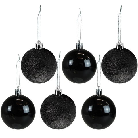 Bombki Zestaw bombek czarno-brokatowych (6 szt.) Arpex (BN6156) Arpex
