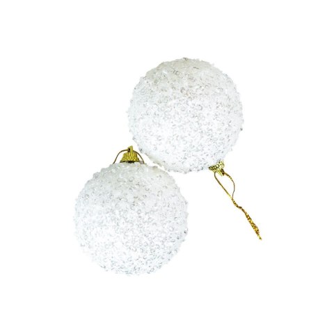 Bombki błyszczące (2 szt.) - białe Arpex (BN6514BIA-6118) Arpex