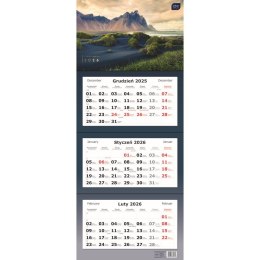 Kalendarz ścienny TRÓJDZIELNY 825mm x 340mm Interdruk (WIDOKI) Interdruk