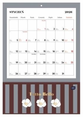 Kalendarz ścienny TUTTO 280mm x 400mm Interdruk (z kieszenią) Interdruk