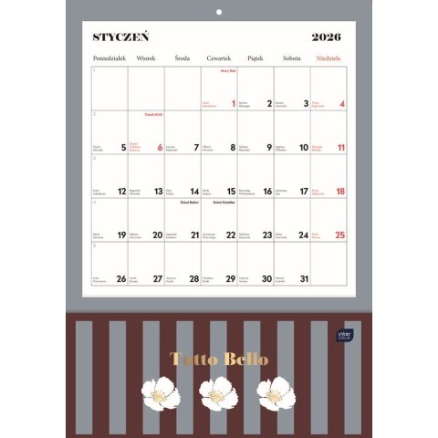 Kalendarz ścienny TUTTO 280mm x 400mm Interdruk (z kieszenią) Interdruk