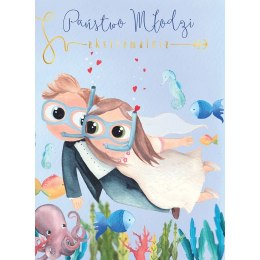 Kartka składana KARNET B6 Ślub nurkowie B6 Henry (5907465660327) Henry