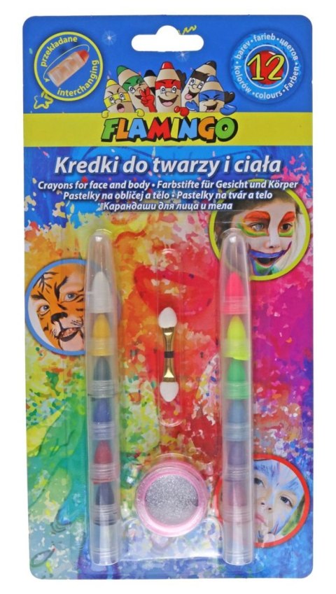 Kredki do malowania twarzy segmentowe mix 12 kol. Titanum Titanum