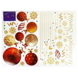 Naklejki świąteczne elektrostatyczne - bombki Arpex (NR5807) Arpex