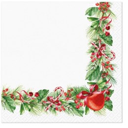 Serwetki BN Christmas branches decor mix nadruk bibuła [mm:] 330x330 Paw (TL234200) Paw