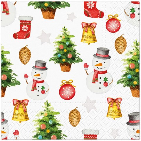 Serwetki BN Snowmen Pattern mix bibuła [mm:] 330x330 Paw (TL231600) Paw