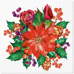 Serwetki Coktail BN Poinsettia With Cones mix bibuła [mm:] 250x250 Paw (SDC238700) Paw