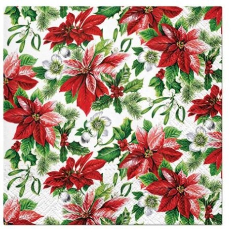 Serwetki Lunch BN Glory Poinsettia miks bibuła [mm:] 330x330 Paw (SDL231300) Paw