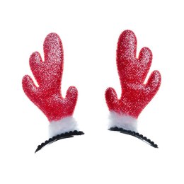 Spinka Brokatowe rogi renifera (2 szt.) czerwone Arpex (SM5526CZE-7956) Arpex