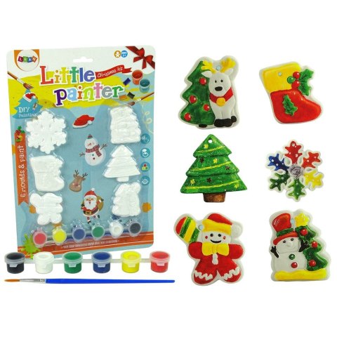 Zestaw kreatywny dla dzieci Odlewy Gipsowe Do Malowania Farby Święta Choinka Bałwan Lean (9462) Lean