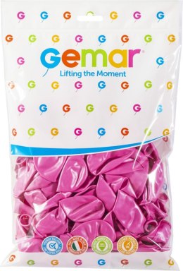 Balon gumowy metalizowany 100 szt różowy 12cal (GM110/RÓ/33)