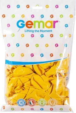 Balon gumowy pastelowy 100 szt żółta 12cal Godan (G110/03) Godan