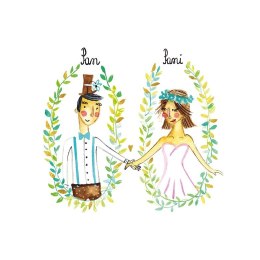 Kartka składana KARNET B6 Ślub PARA W OWALACH B6 Henry (5907465665353) Henry