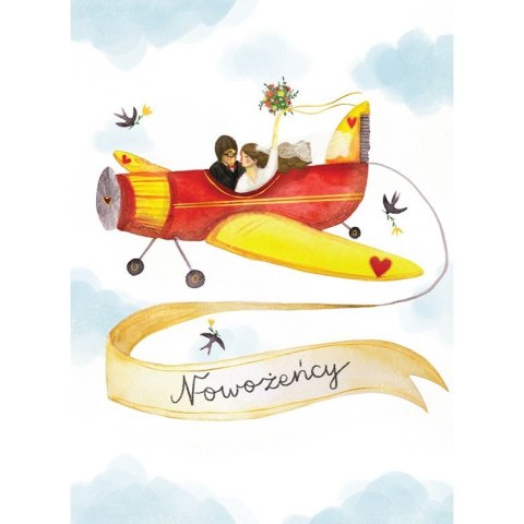 Kartka składana KARNET B6 Ślub samolot B6 Henry (5907465660341) Henry