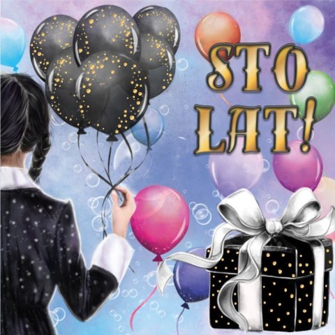 Kartka składana KARNET KW CZARNE BALONY kw Henry (5905701481996) Henry