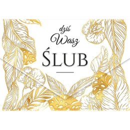 Kartka składana A5 Karnet A5 ZŁOTE LISCIE Henry (5905701482917) Henry