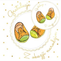 Kartka składana kw Karnet KW NARODZINY BUCIKI Henry (5907465665957) Henry