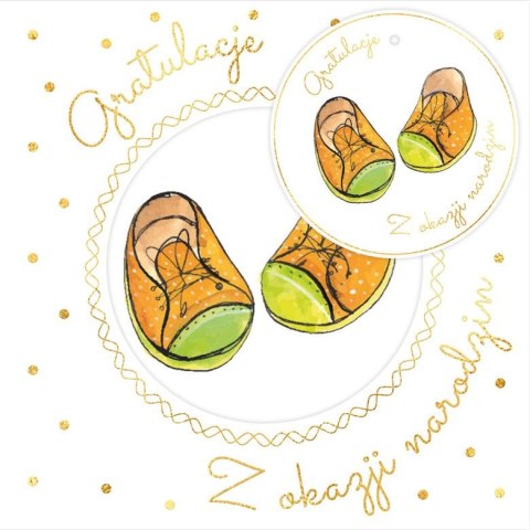 Kartka składana kw Karnet KW NARODZINY BUCIKI Henry (5907465665957) Henry