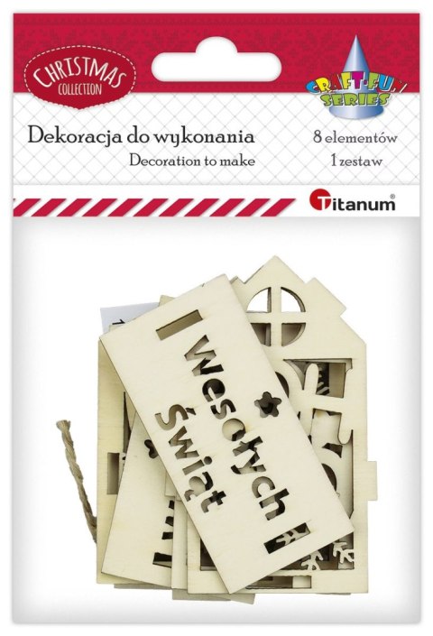 Ozdoba drewniana Craft-Fun Series do złożenia Przywieszka drewniana XMAS domek Titanum (DIY-XM(152)) Titanum