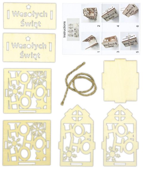 Ozdoba drewniana Craft-Fun Series do złożenia Przywieszka drewniana XMAS domek Titanum (DIY-XM(152)) Titanum